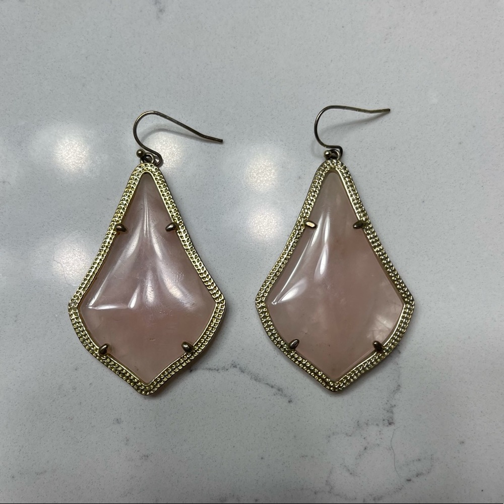 Kendra Scott pink quartz earrings